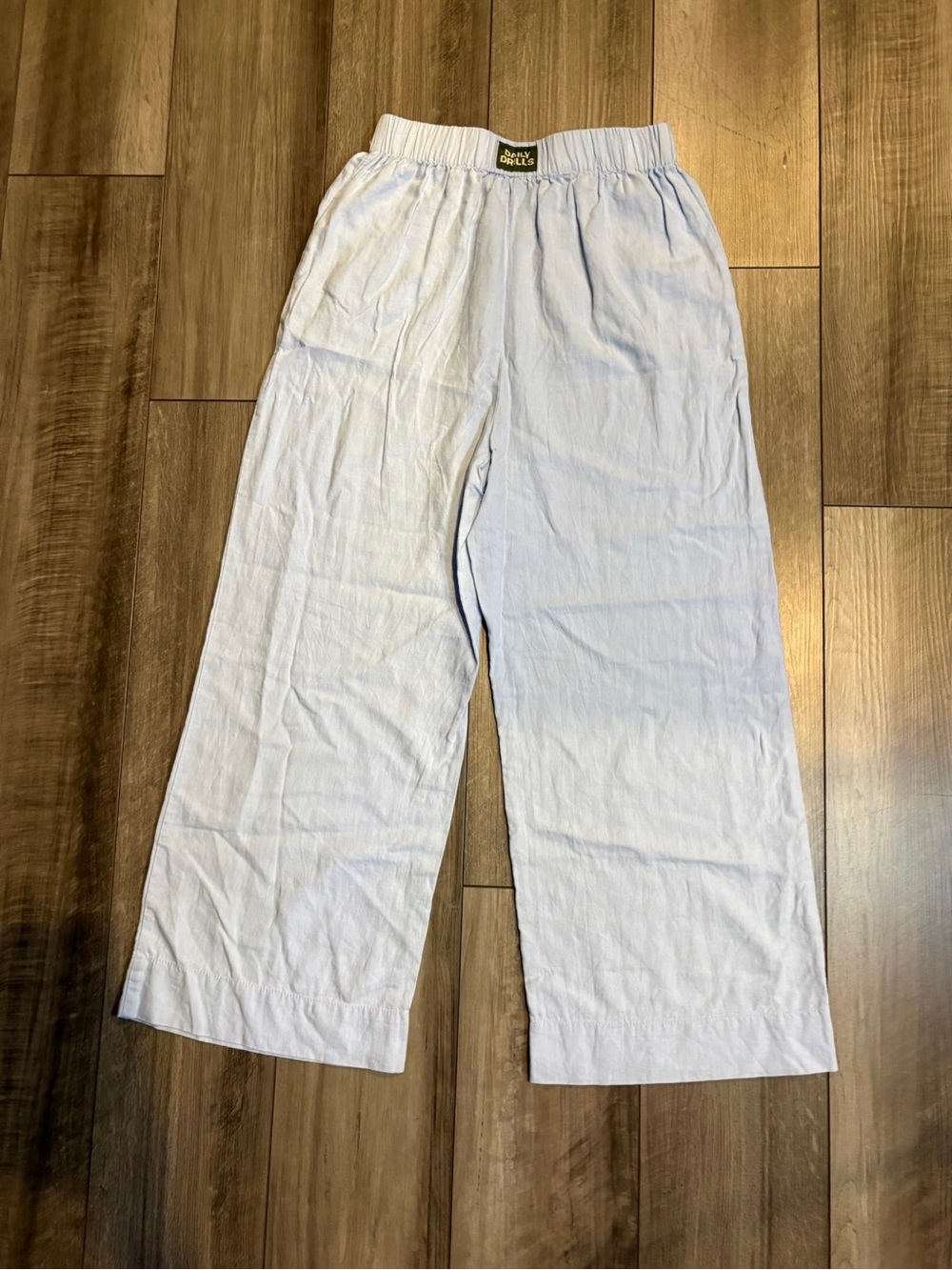 Daily Drills Linen Pants, Baby Blue